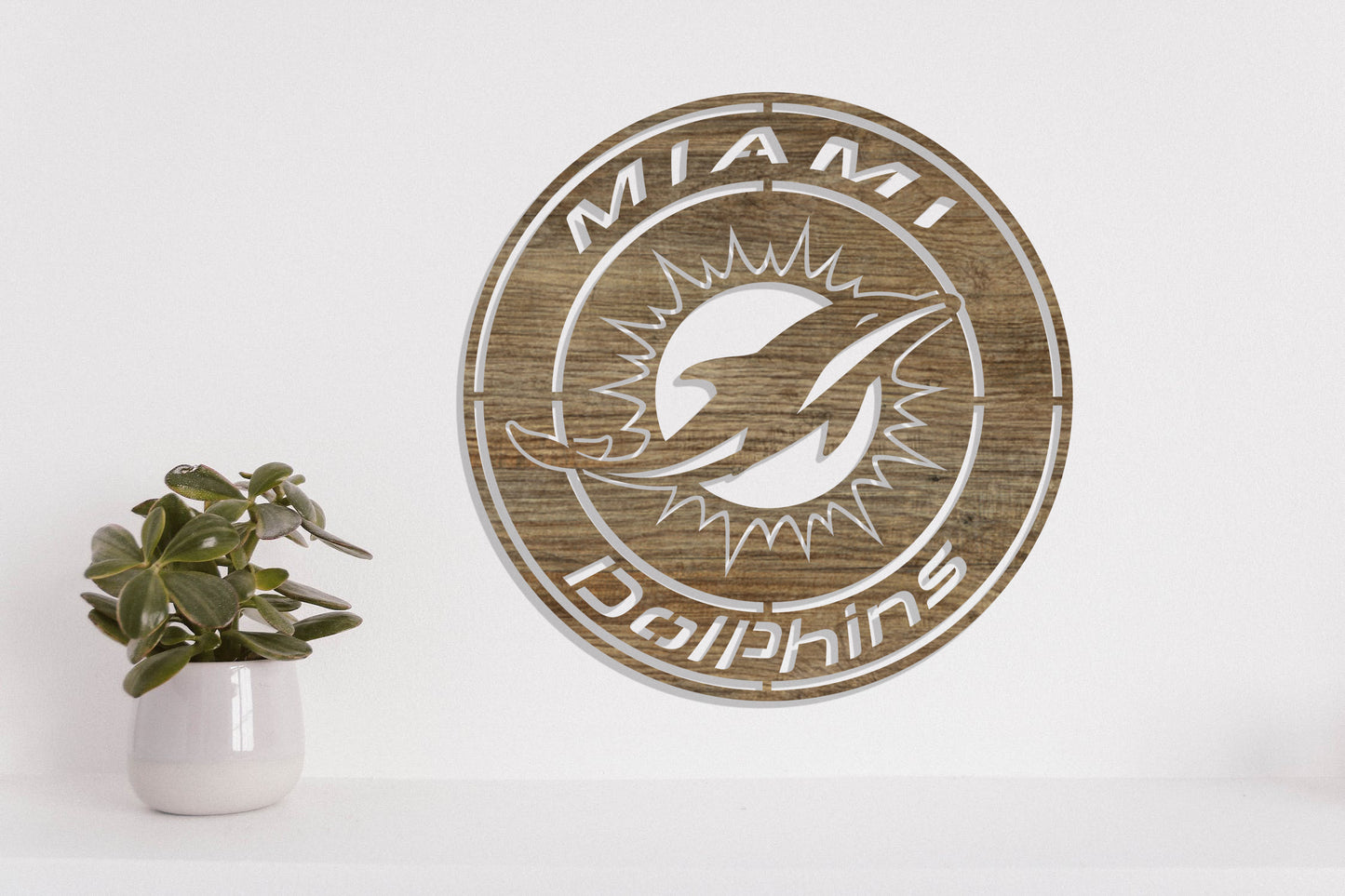 Miami Dolphins Badge Shield Laser Cut files svg dxf ai eps png jpg pdf