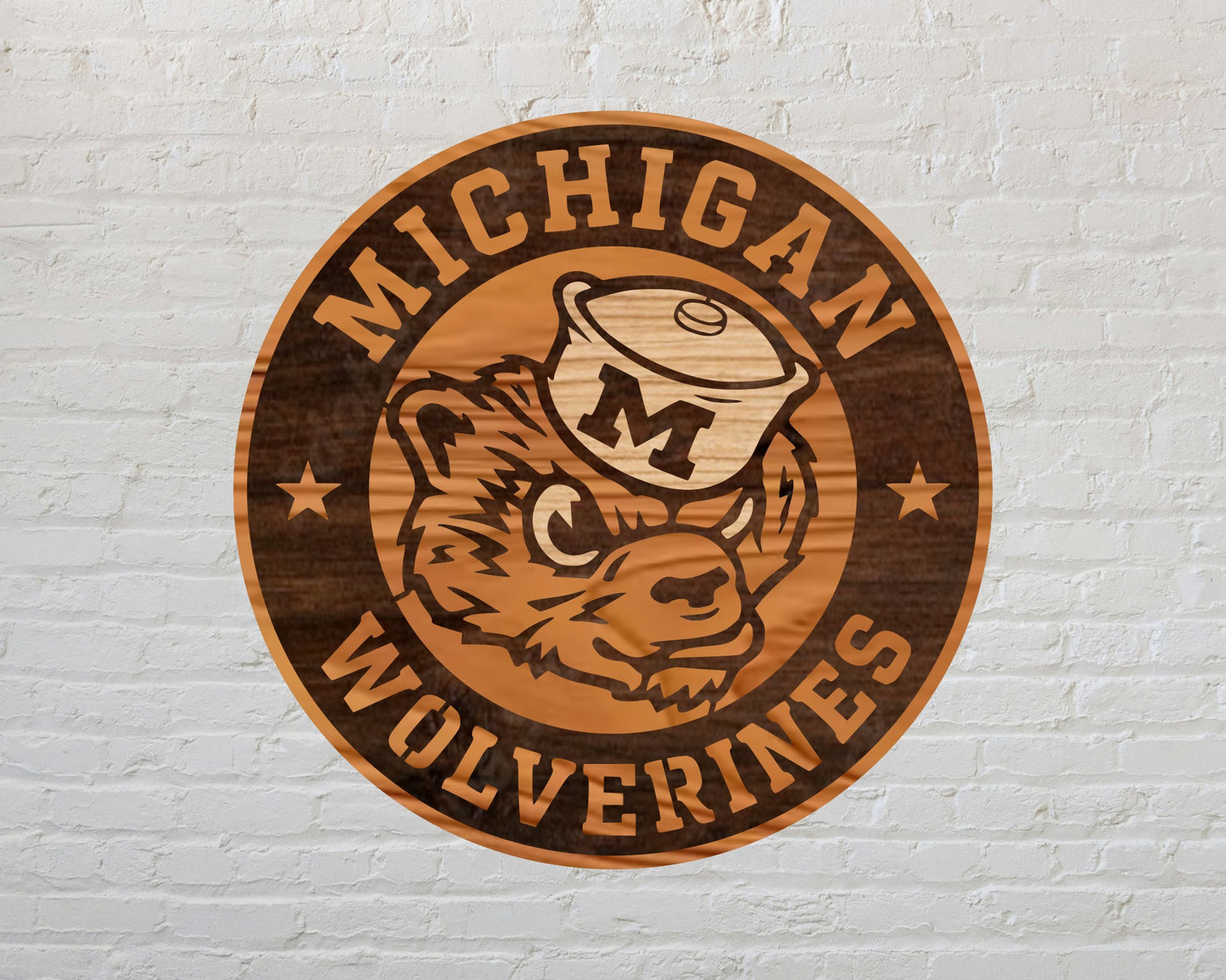 Michigan Wolverines NCAA Football Team Design Logo Multilayer Laser Cut files svg dxf ai png
