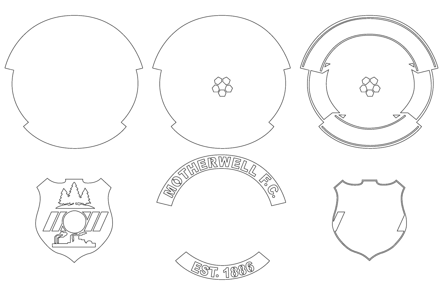Motherwell FC football club logo Layered Laser Cut files svg dxf ai png