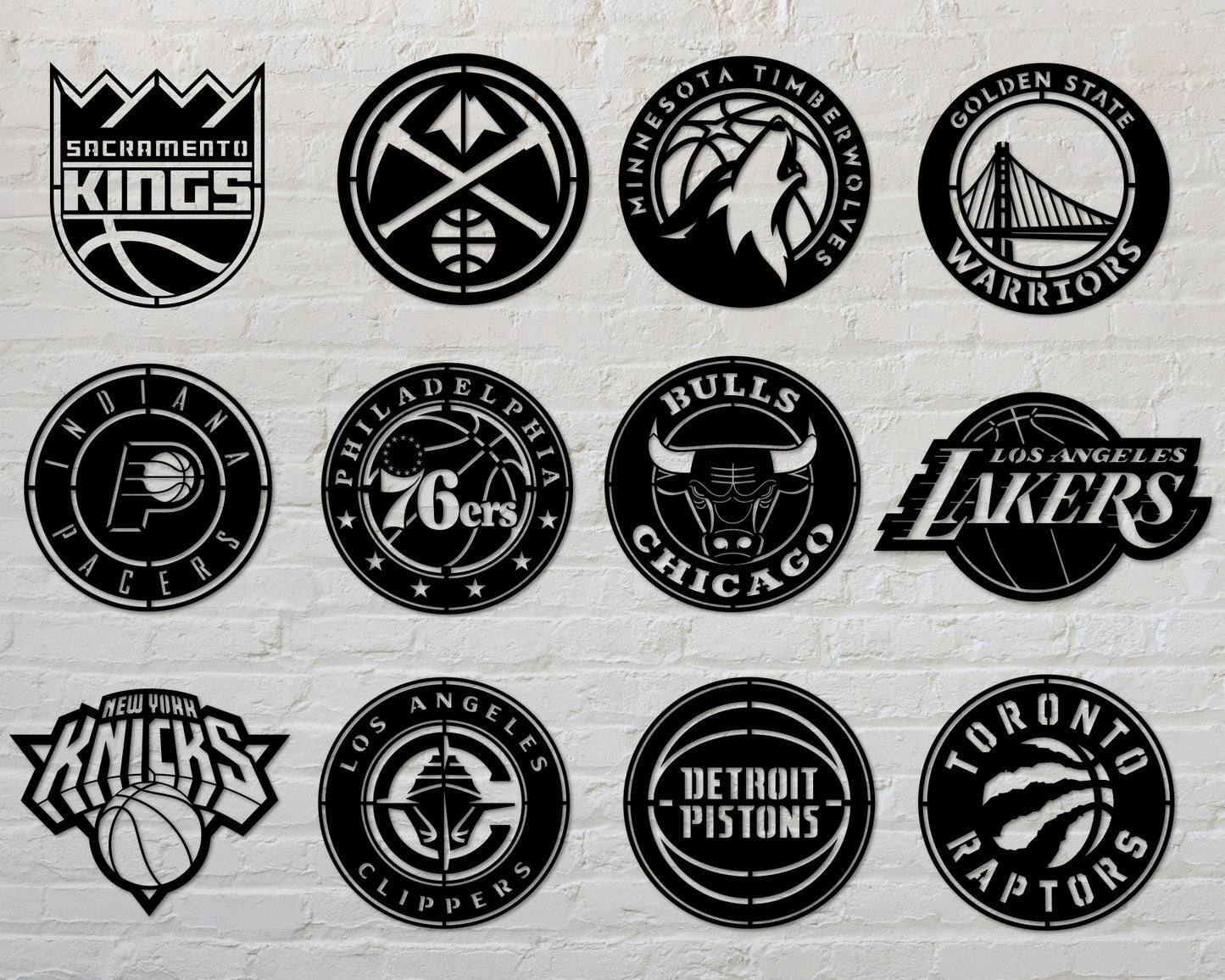 Bundle National Basketball Association NBA Teams Badge Shield Single Layer Laser Cut files svg dxf ai eps png jpg pdf