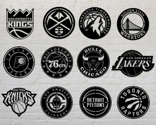 Bundle National Basketball Association NBA Teams Badge Shield Single Layer Laser Cut files svg dxf ai eps png jpg pdf