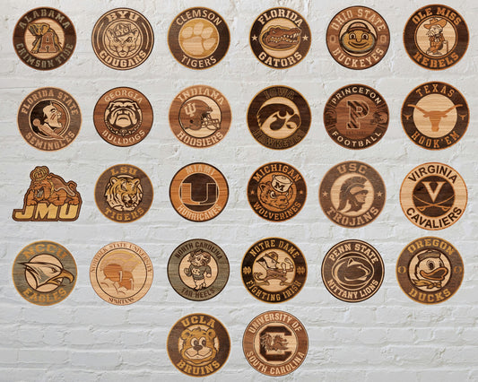 Bundle NCAA Football 26 teams Multi Layered Laser Cut files svg dxf ai png