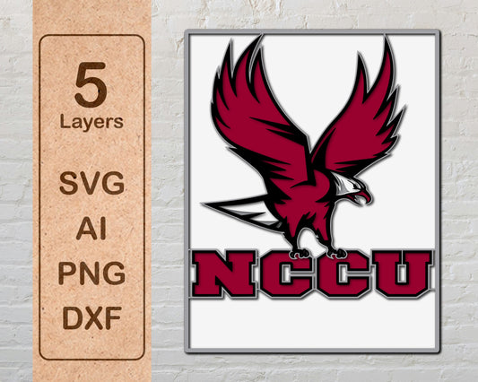 NCCU Eagles  Football Team Multilayer Laser Cut files svg dxf ai png
