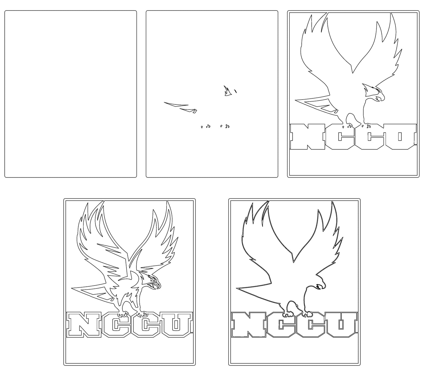 NCCU Eagles  Football Team Multilayer Laser Cut files svg dxf ai png