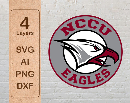 NCCU Eagles College Football Team Multilayer Laser Cut files svg dxf ai png