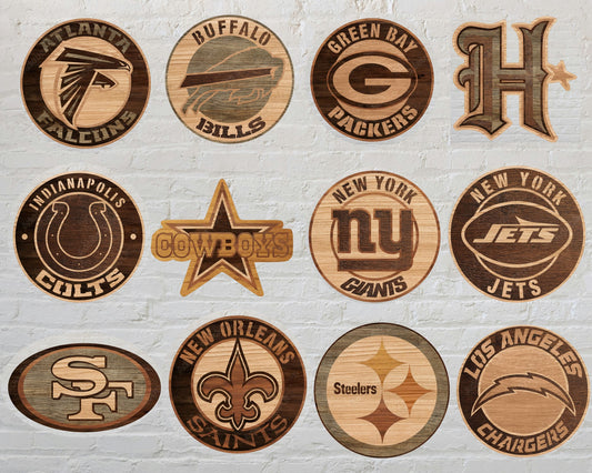 Bundle National Football League NFL teams 2 Multi Layered Laser Cut files svg dxf ai png