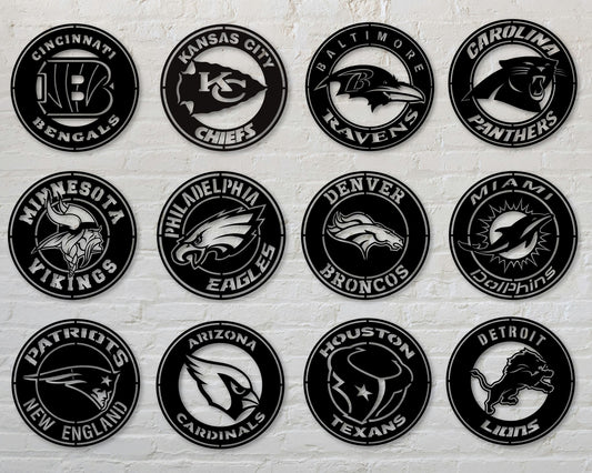 Bundle National Football League NFL Teams Badge Shield Single Layer Laser Cut files svg dxf ai eps png jpg pdf (1)