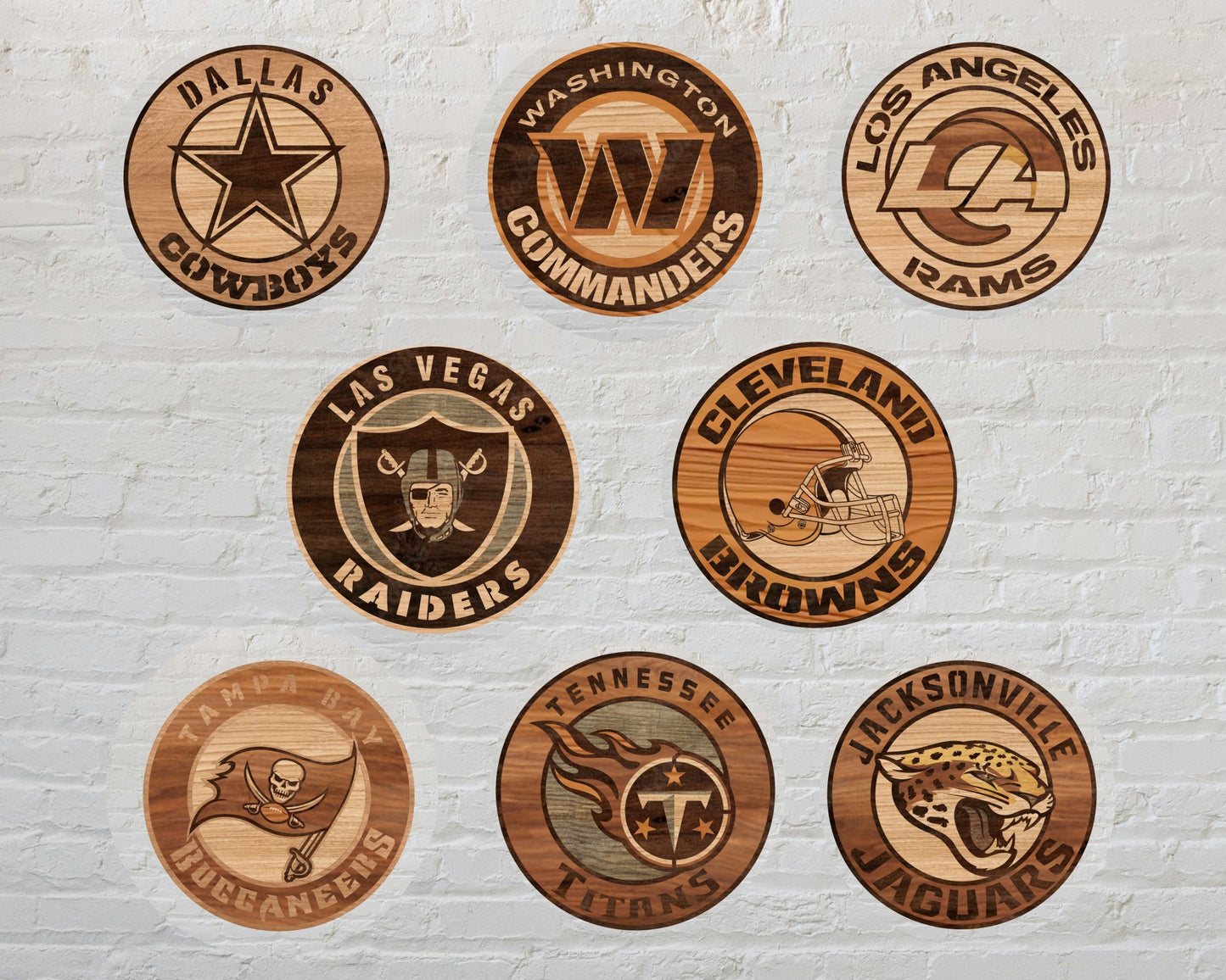 Bundle National Football League NFL teams 3 Multi Layered Laser Cut files svg dxf ai png