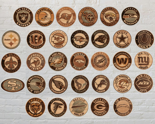 Bundle National Football League All 32 NFL teams Multi Layered Laser Cut files svg dxf ai png