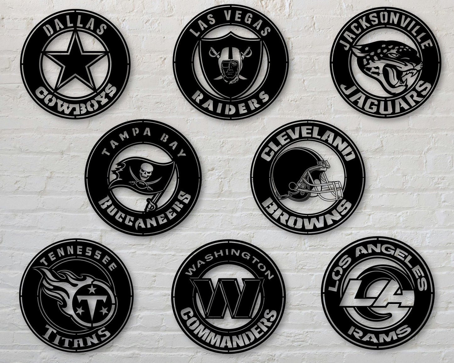 Bundle National Football League NFL Teams Badge Shield Single Layer Laser Cut files svg dxf ai eps png jpg pdf (3)