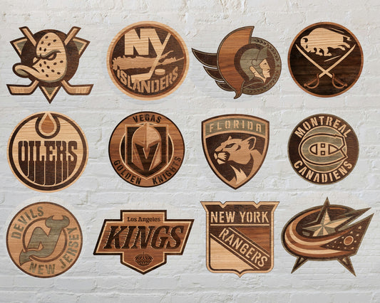 Bundle National Hockey League NHL teams Multi Layered Laser Cut files svg dxf ai png