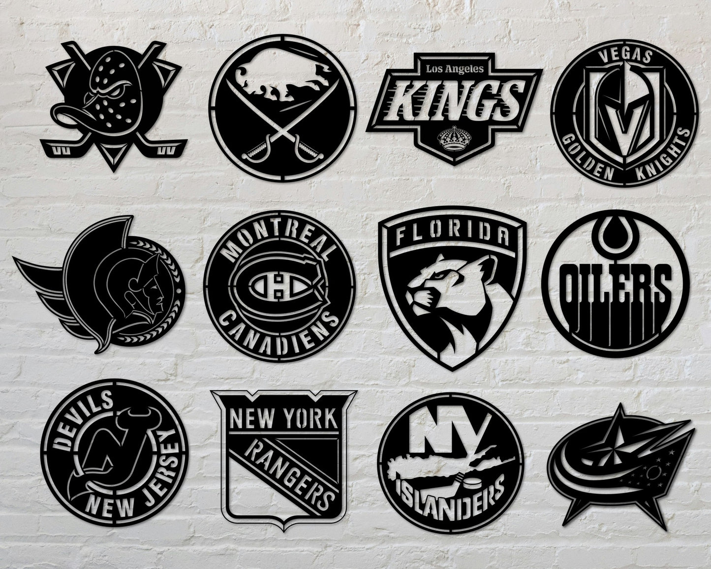 Bundle National Hockey League NHL Teams Badge Shield Single Layer Laser Cut files svg dxf ai eps png jpg pdf