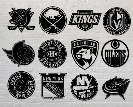 Bundle National Hockey League NHL Teams Badge Shield Single Layer Laser Cut files svg dxf ai eps png jpg pdf