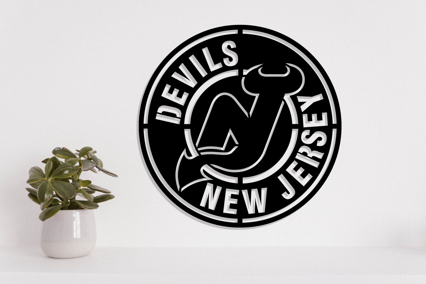 New Jersey Devils Badge Shield Metal Laser Cut files svg dxf ai png jpg pdf eps