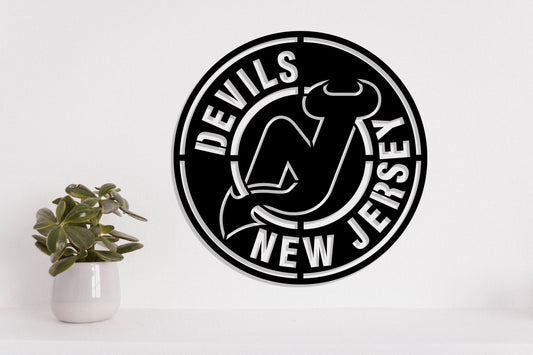 New Jersey Devils Badge Shield Metal Laser Cut files svg dxf ai png jpg pdf eps