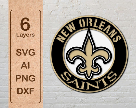 New Orleans Saints Multi Layered Laser Cut files svg dxf ai png