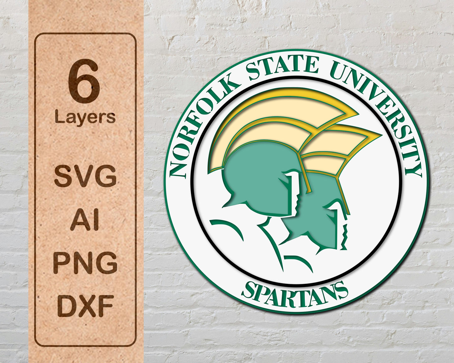 Norfolk University State Spartans Football Team Design Logo Multilayer Laser Cut files svg dxf ai png