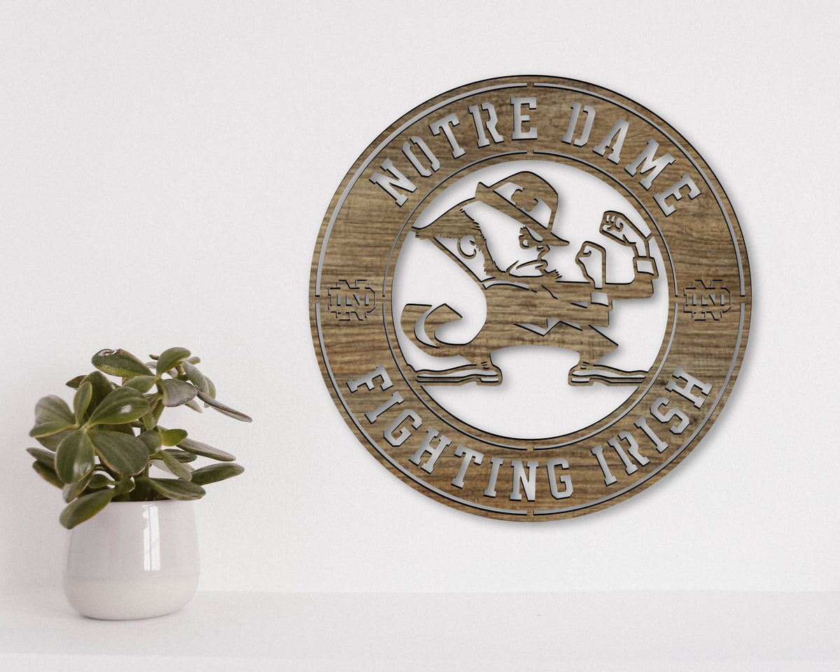 Notre Dame Fighting Irish NCCA Football Team Badge Shield Laser Cut files svg dxf ai eps png jpg pdf