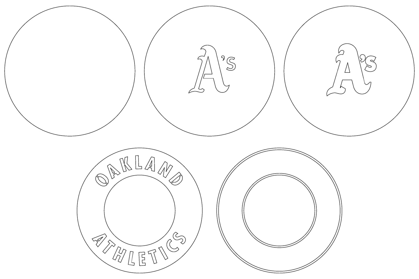 Oakland Athletics Designed Logo Multi Layer Laser Cut files svg dxf ai png