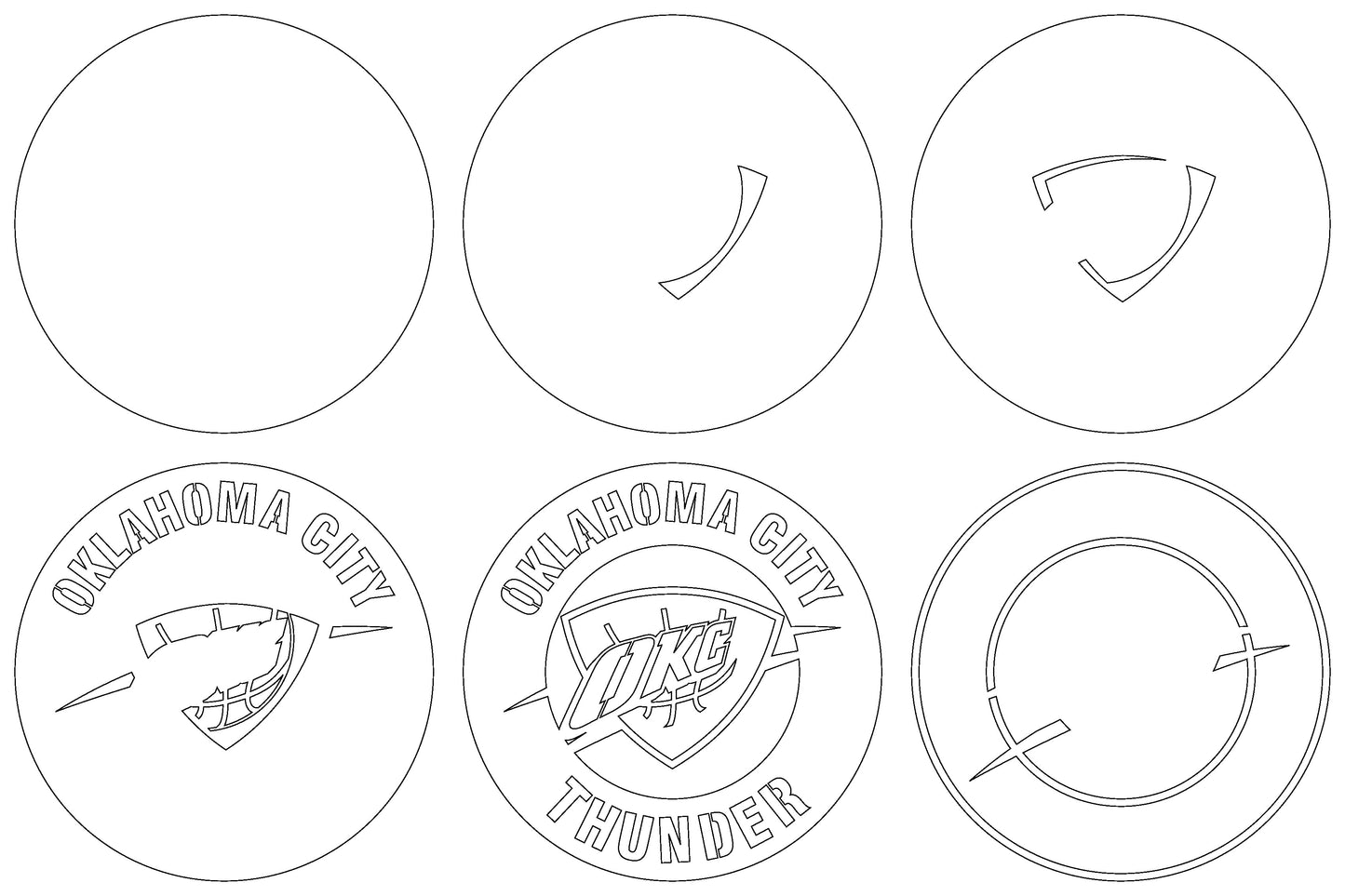 Oklahoma City Thunder NBA Teams Design Logo Multi Layer Laser Cut files svg dxf ai png