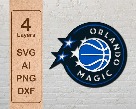 Orlando Magic NBA Teams Design Logo Multi Layer Laser Cut files svg dxf ai png
