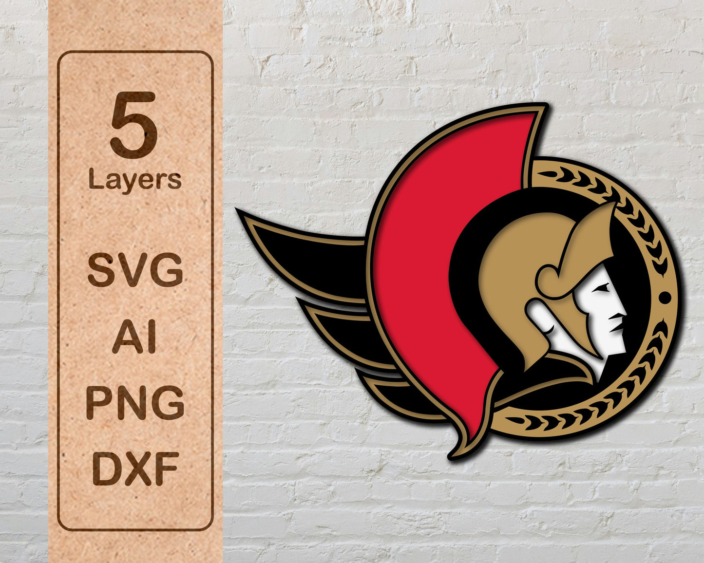 Ottawa Senators Multi Layer Laser Cut files svg dxf ai png