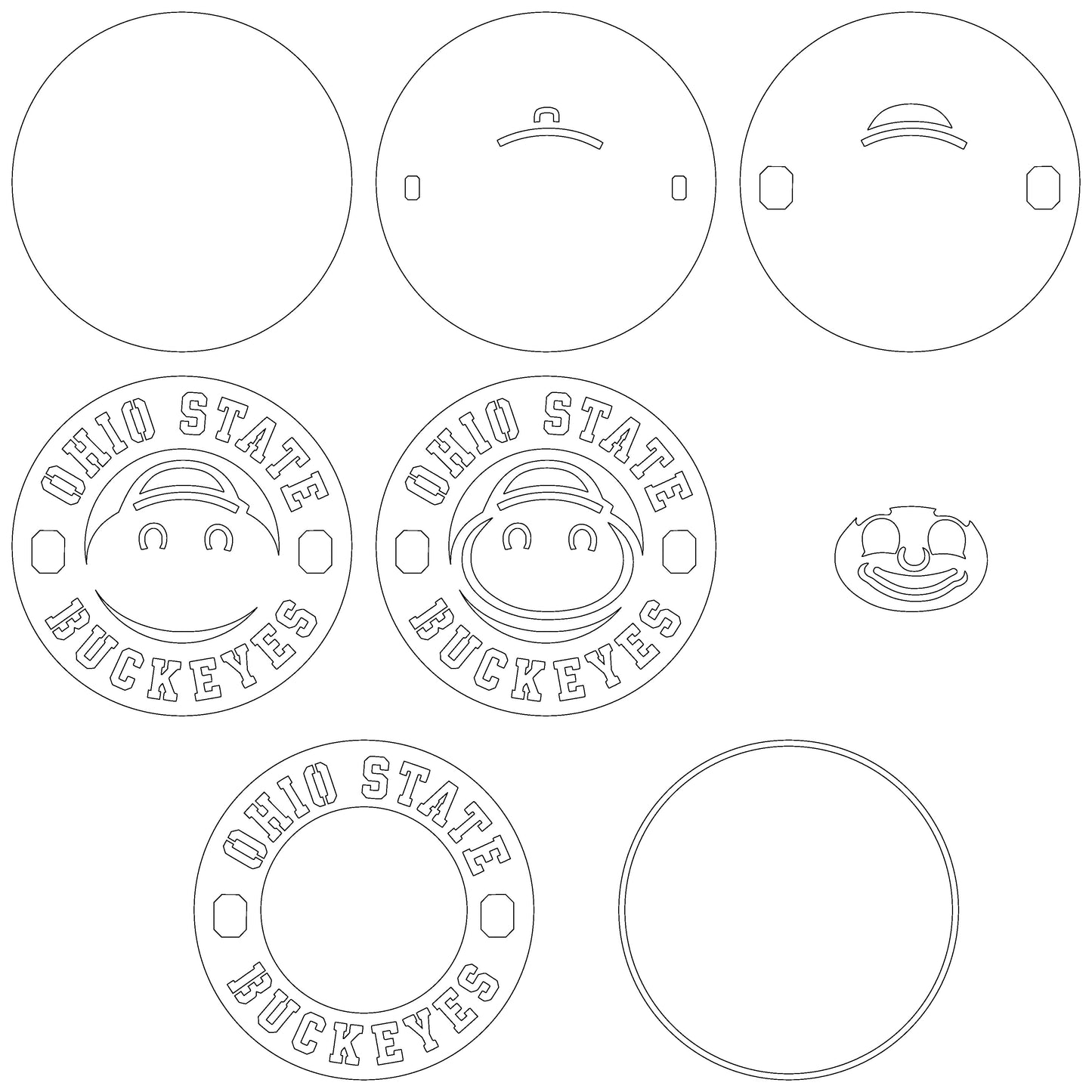 Ohio State Buckeyes NCAA Football Team Design Logo Multilayer Laser Cut files svg dxf ai png