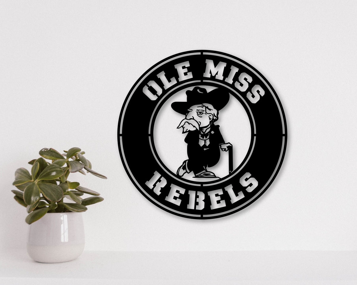 Ole Miss Rebels NCAA Football Team Badge Shield Laser Cut files svg dxf ai eps png jpg pdf
