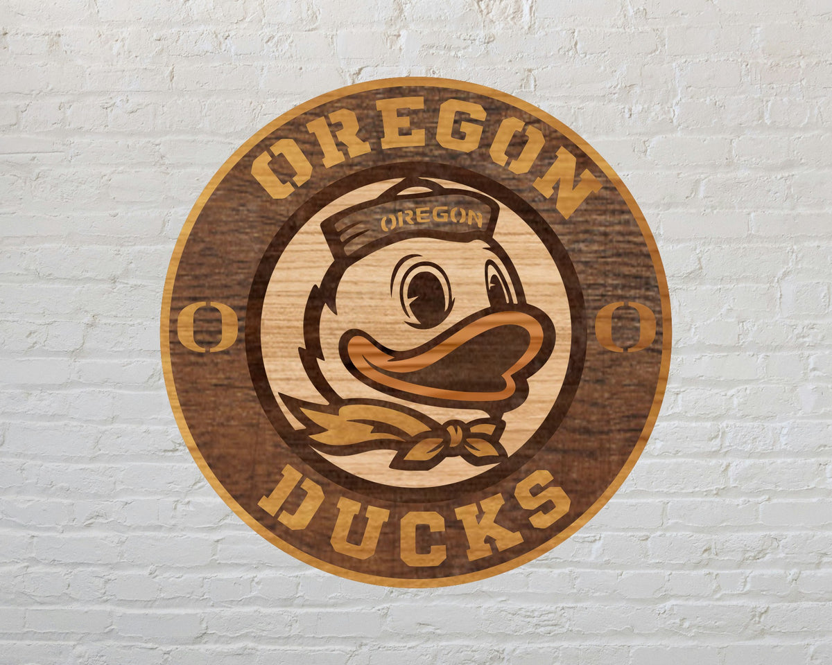 Oregon Ducks NCAA Football Team Design Logo Multilayer Laser Cut files svg dxf ai png