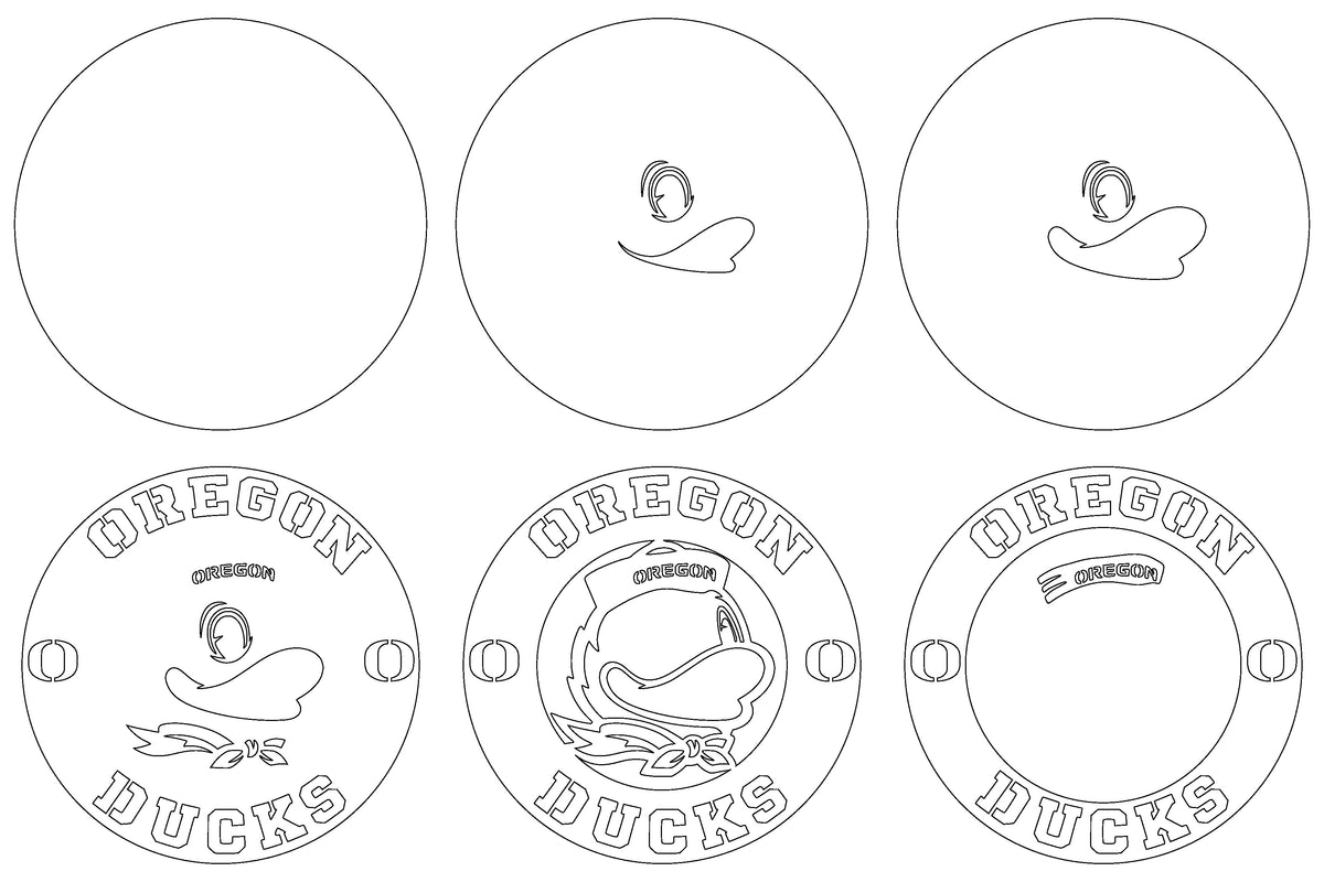 Oregon Ducks NCAA Football Team Design Logo Multilayer Laser Cut files svg dxf ai png