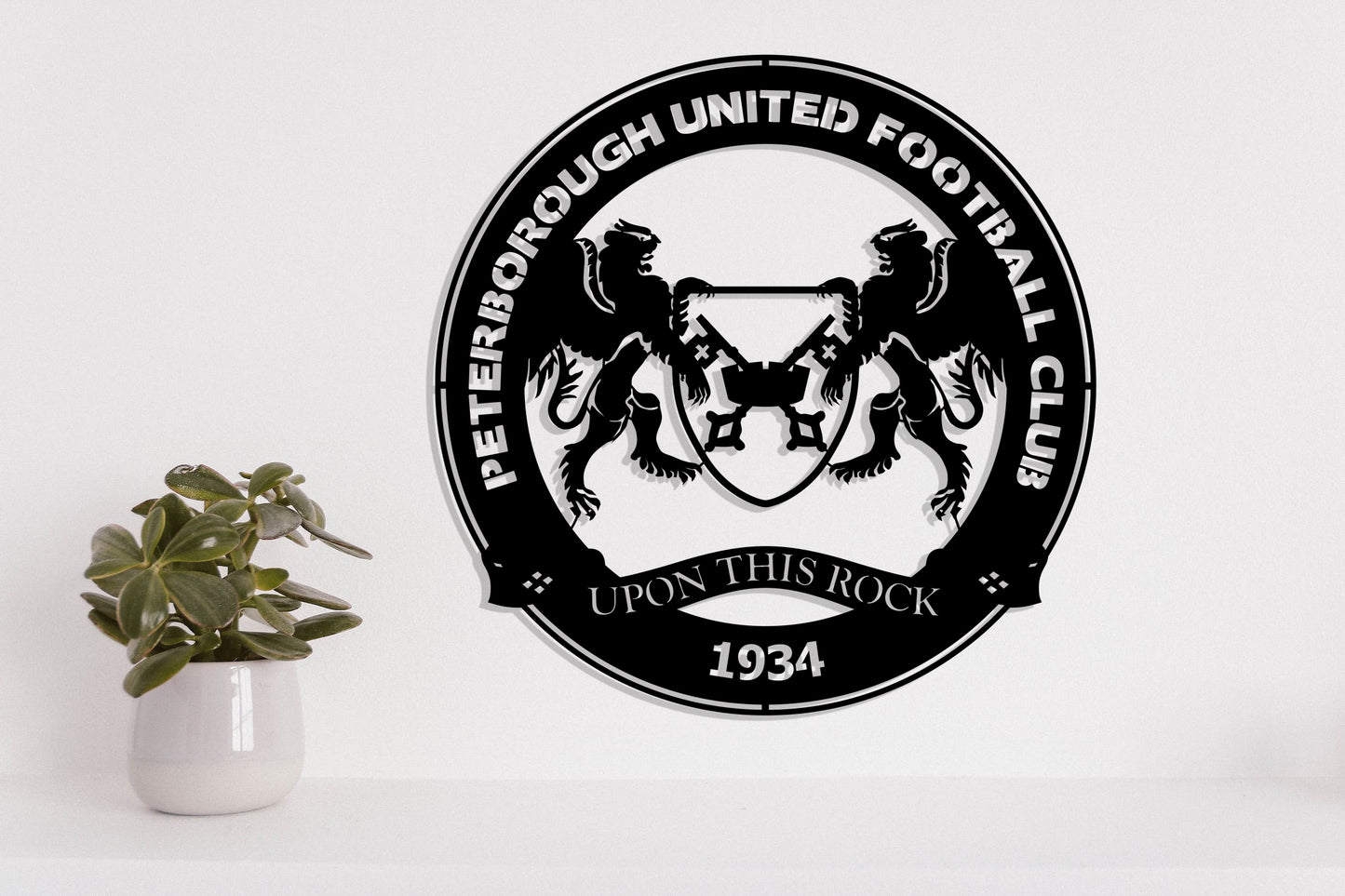 Peterborough United FC Badge Shield Metal Laser Cut files svg dxg jpg png pdf ai eps
