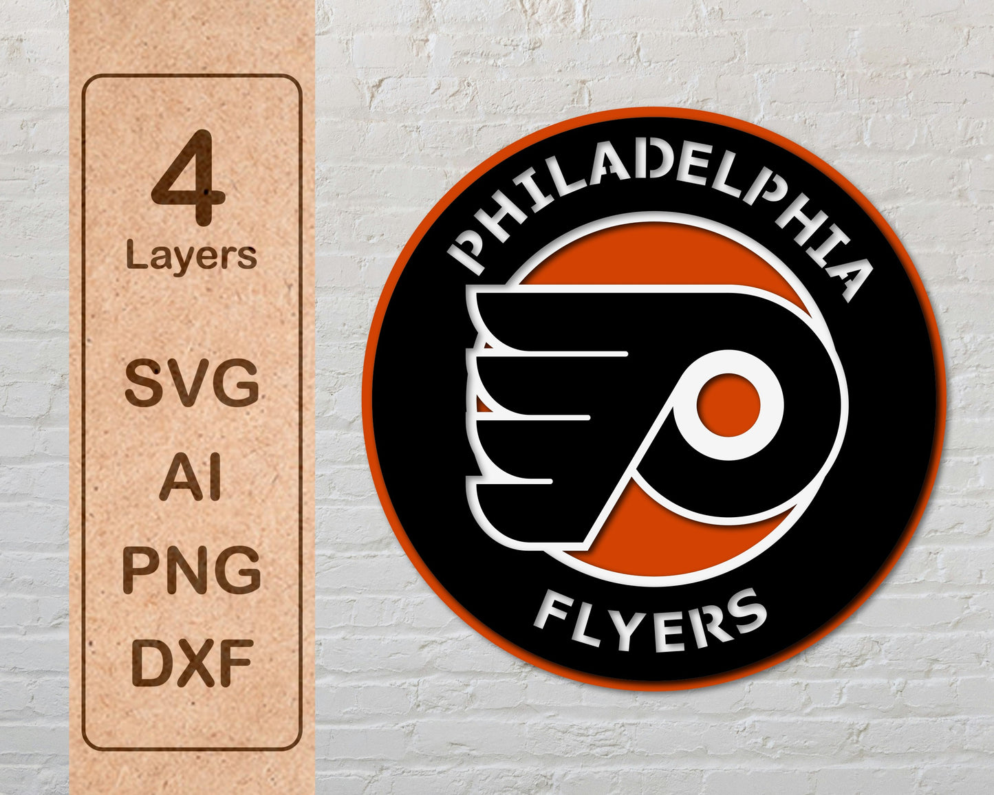 Philadelphia Flyers NHL Teams Designed Logo Multi Layer Laser Cut files svg dxf ai png