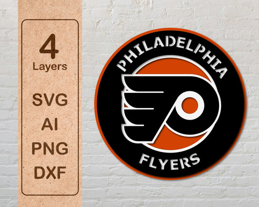 Philadelphia Flyers NHL Teams Designed Logo Multi Layer Laser Cut files svg dxf ai png