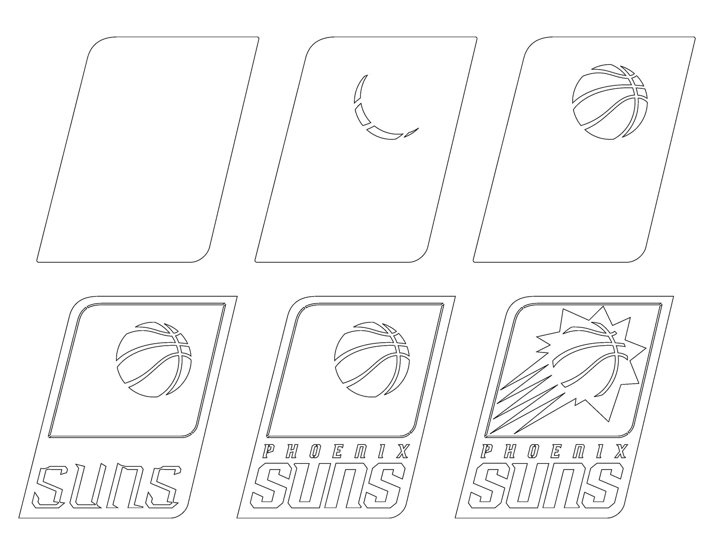 Phoenix Suns NBA Teams Design Logo Multi Layer Laser Cut files svg dxf ai png