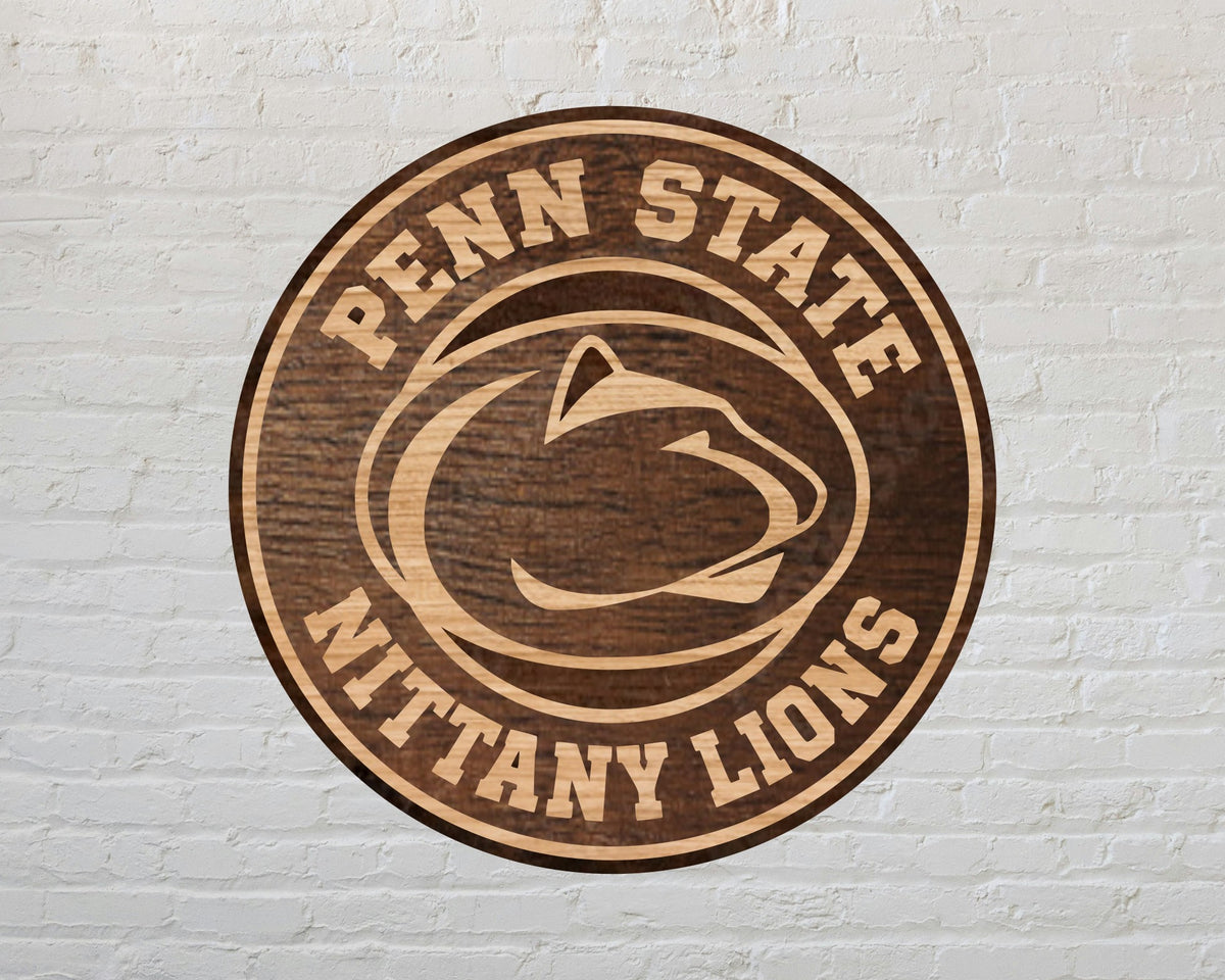 Penn State Nittany Lions NCAA Football Team Design Logo Multilayer Laser Cut files svg dxf ai png