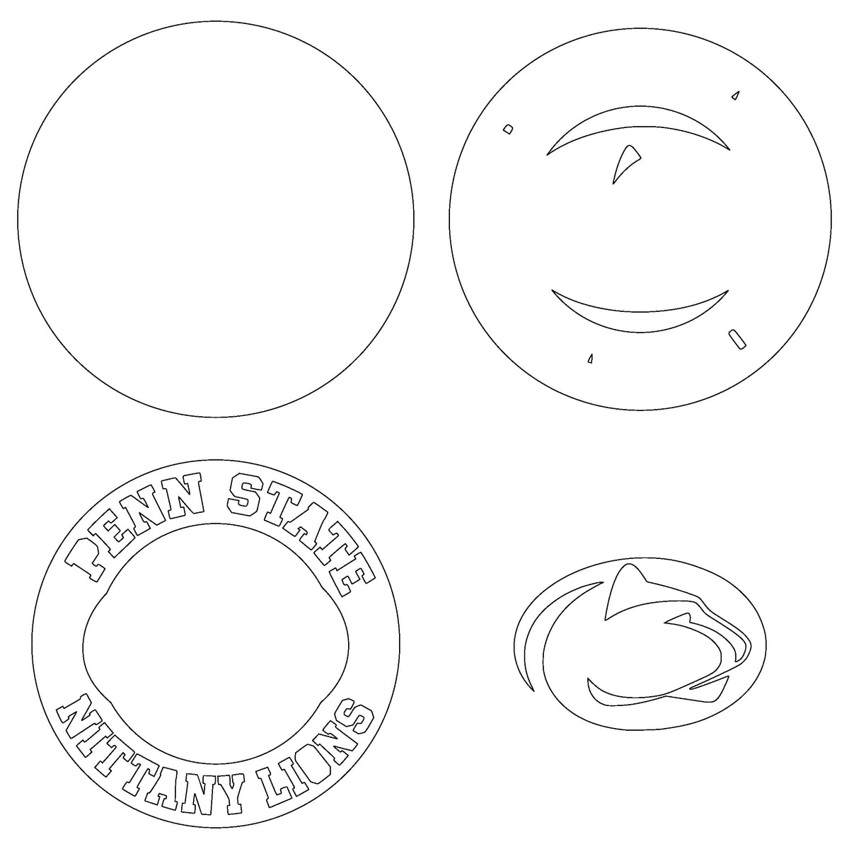 Penn State Nittany Lions NCAA Football Team Design Logo Multilayer Laser Cut files svg dxf ai png