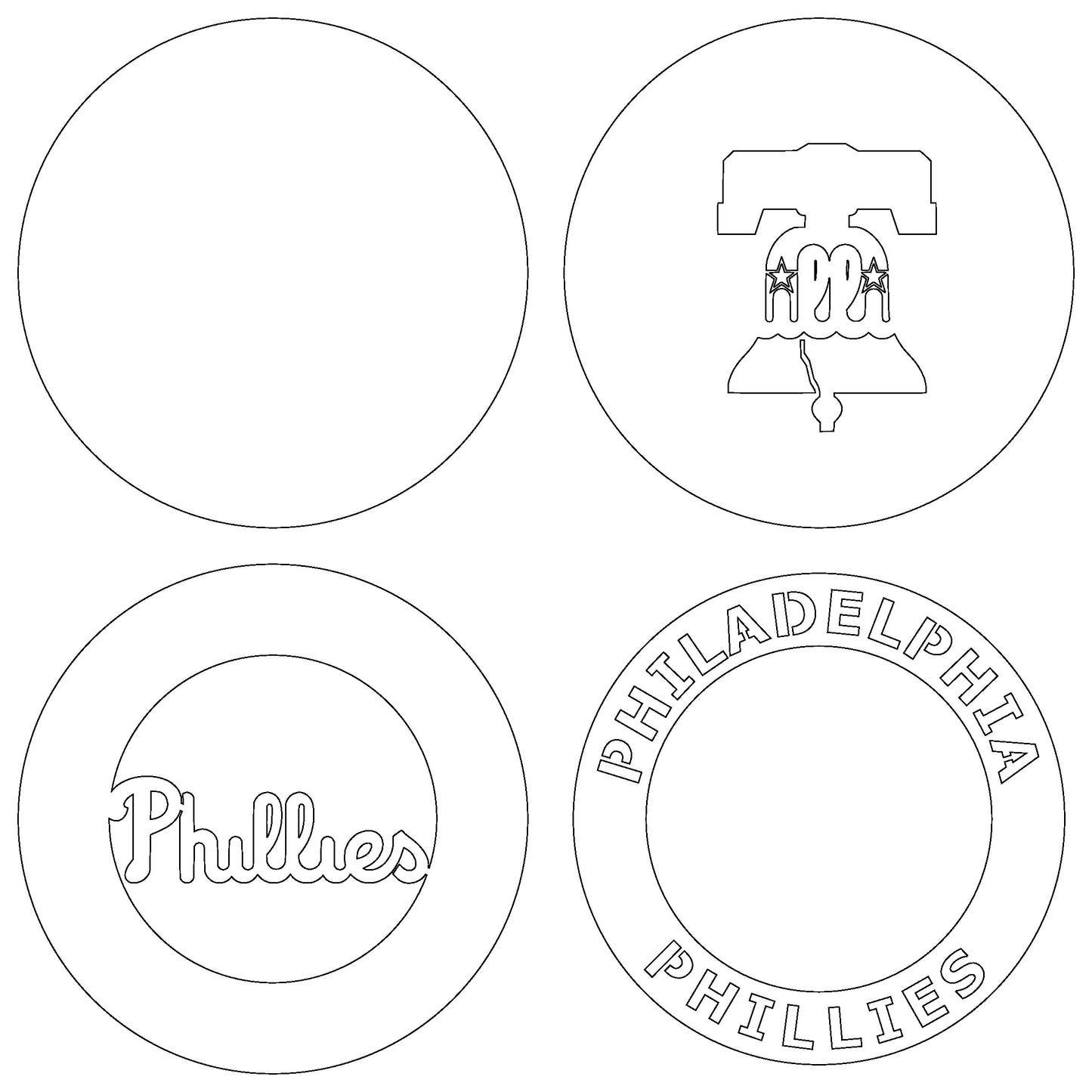 Philadelphia Phillies Designed Logo Multi Layer Laser Cut files svg dxf ai png