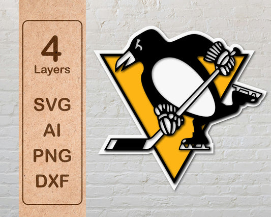 Pittsburgh Penguins Layered Laser Cut files