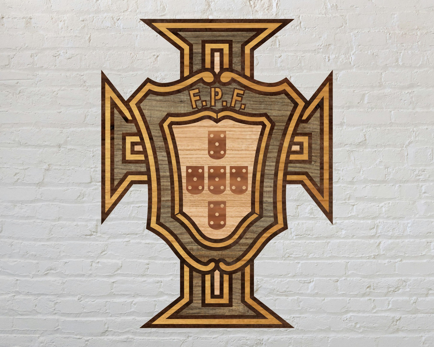 Portugal National Football Team Badge Shield Metal Laser Cut files svg dxf ai png jpg pdf eps