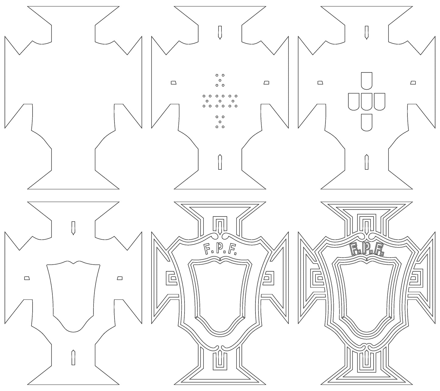 Portugal National Football Team Badge Shield Metal Laser Cut files svg dxf ai png jpg pdf eps