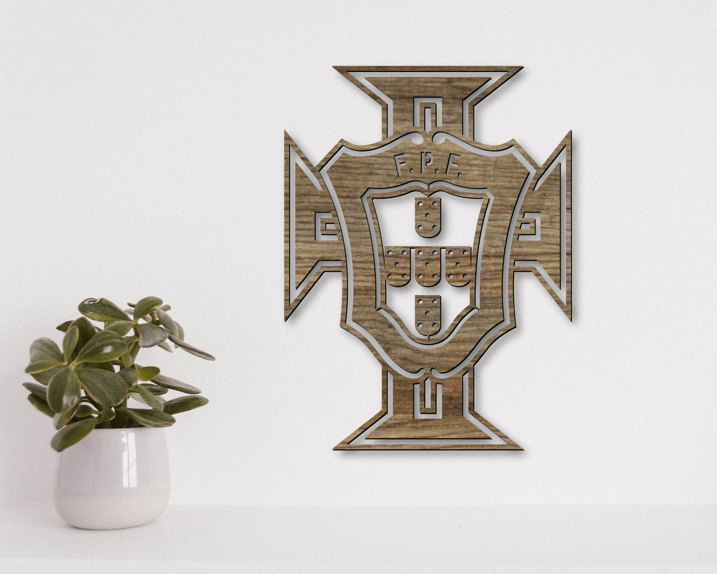 Portugal National Football Team Badge Shield Metal Laser Cut files svg dxf ai png jpg pdf eps
