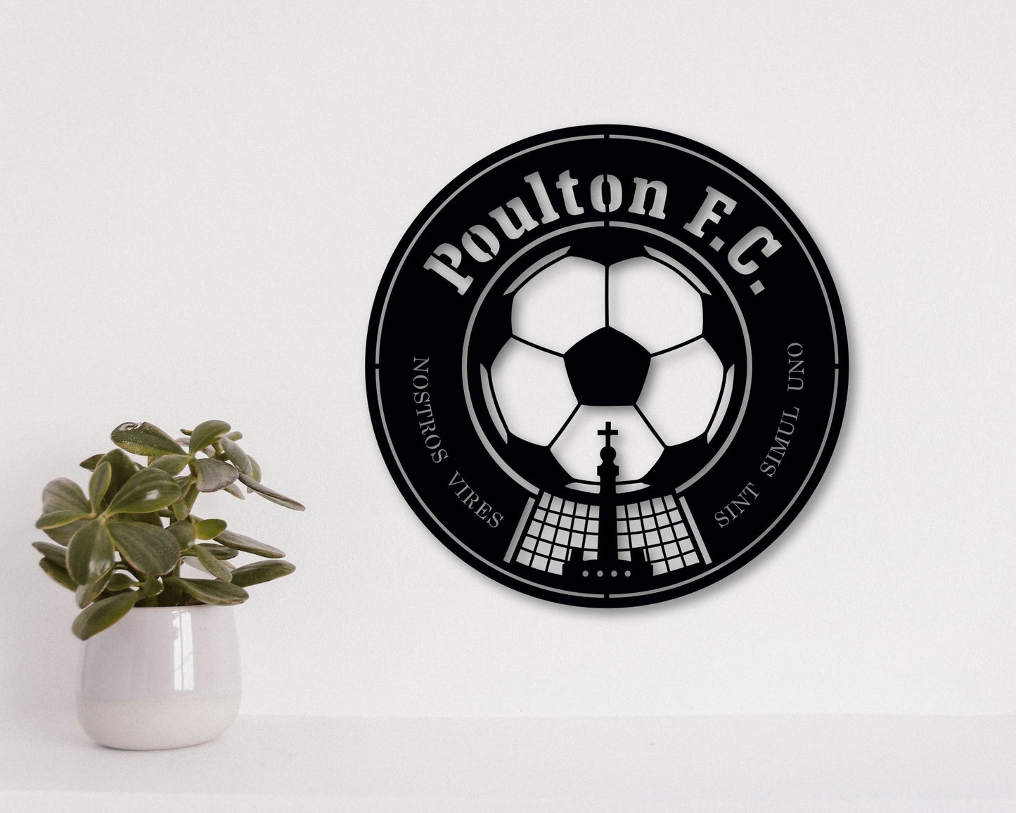 Poulton FC Designed Logo Badge Shield Metal Laser Cut files svg dxf ai png jpg pdf eps