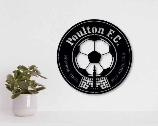 Poulton FC Designed Logo Badge Shield Metal Laser Cut files svg dxf ai png jpg pdf eps