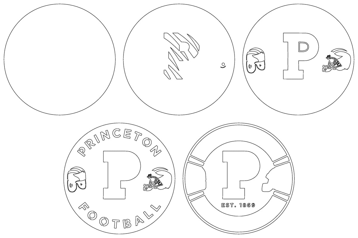 Princeton Football NCAA Football Team Design Logo Multilayer Laser Cut files svg dxf ai png