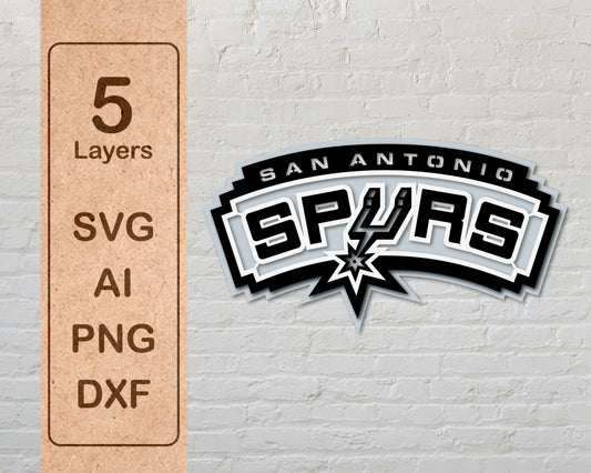 San Antonio Spurs NBA Teams Design Logo Multi Layer Laser Cut files svg dxf ai png