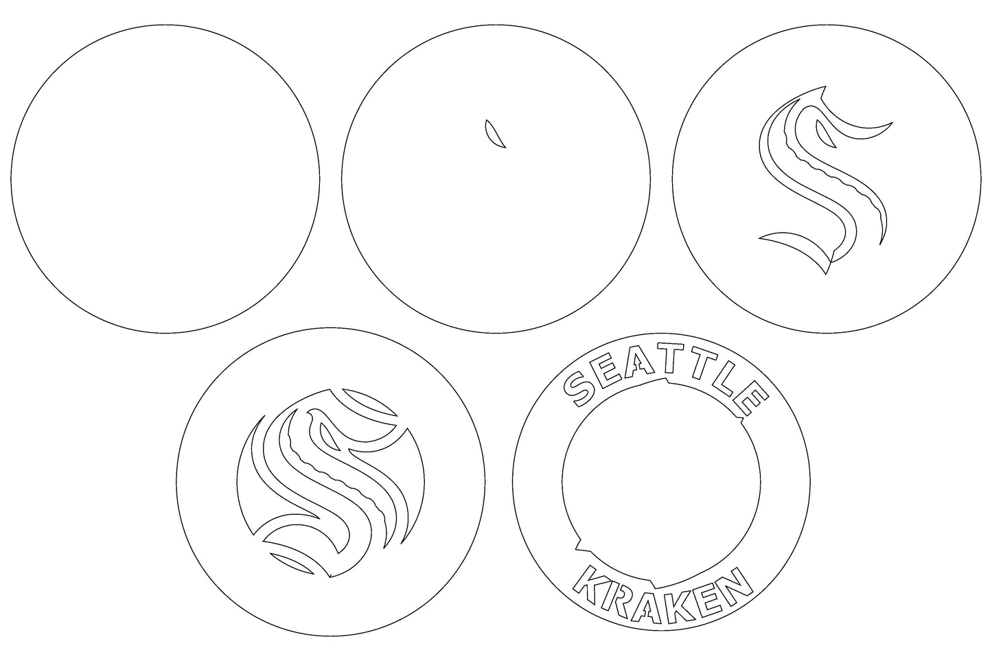 Seattle Kraken NHL Teams Designed Logo Multi Layer Laser Cut files svg dxf ai png