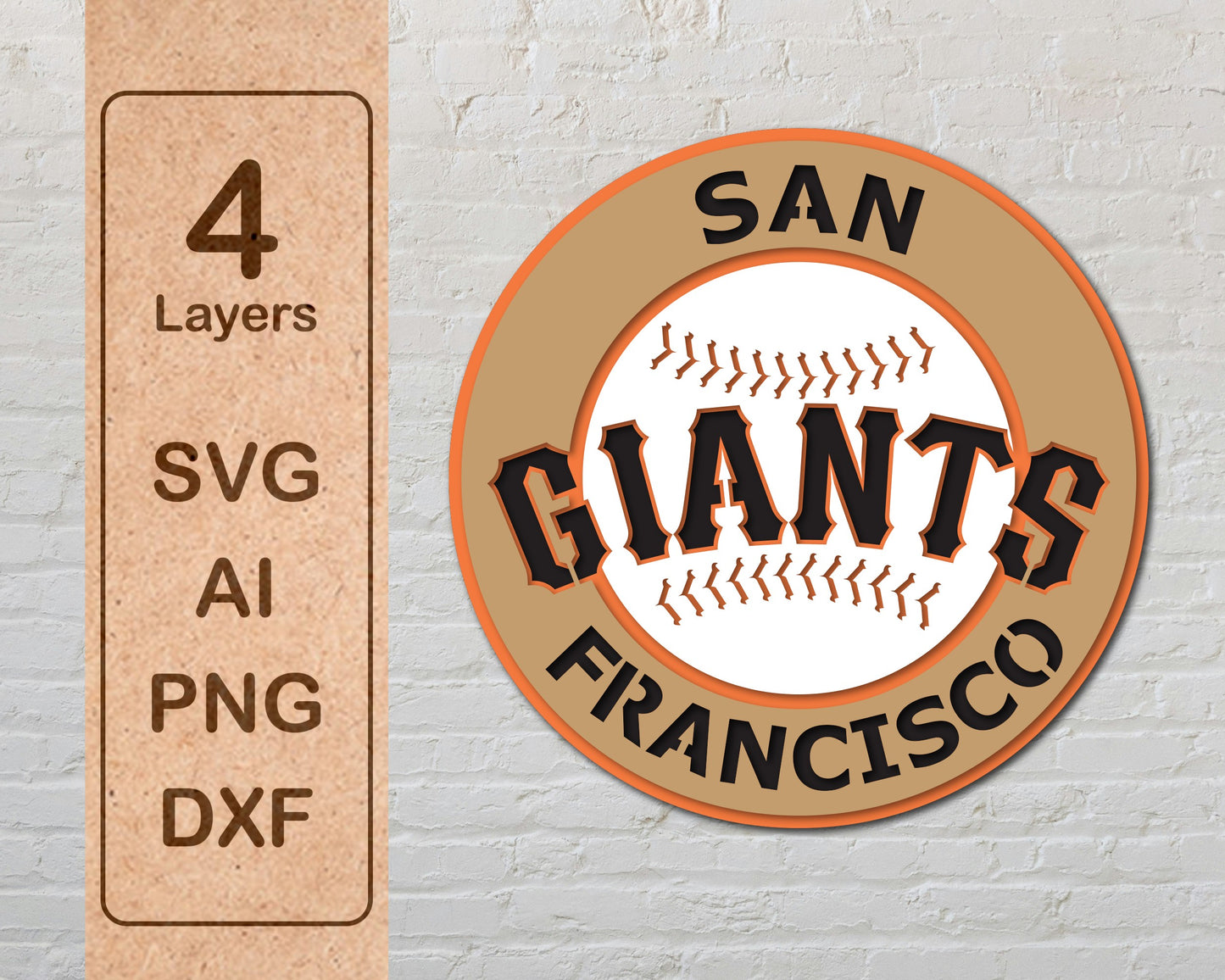 San Francisco Giants MLB Teams Designed Logo Multi Layer Laser Cut files svg dxf ai png