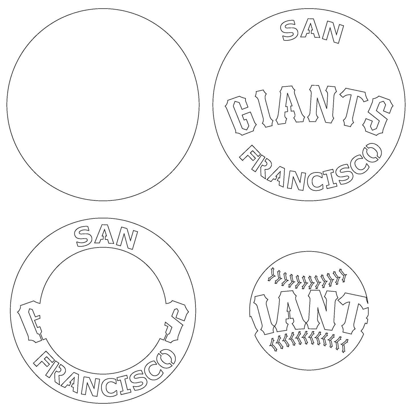 San Francisco Giants MLB Teams Designed Logo Multi Layer Laser Cut files svg dxf ai png
