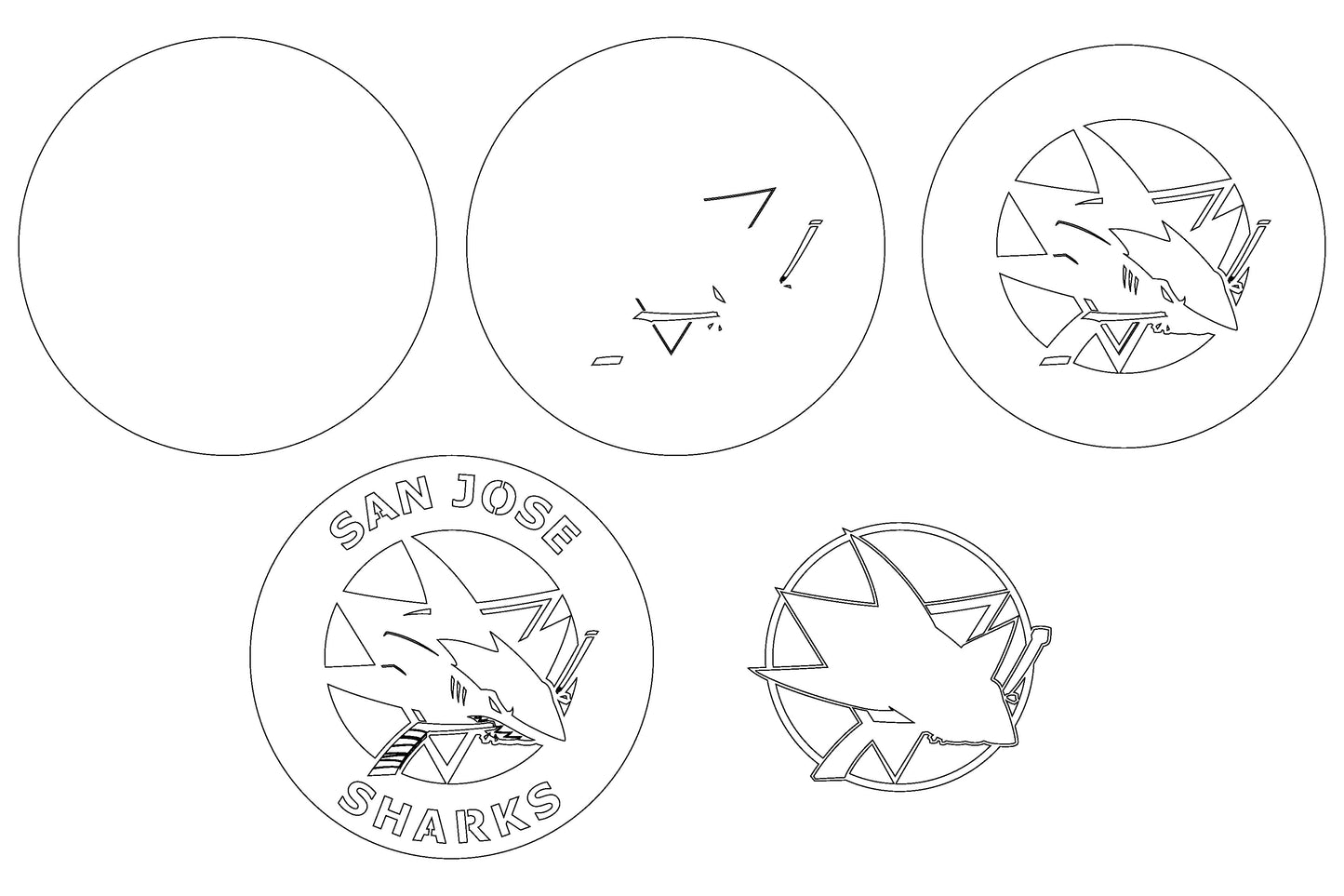 San Jose Sharks NHL Teams Designed Logo Multi Layer Laser Cut files svg dxf ai png