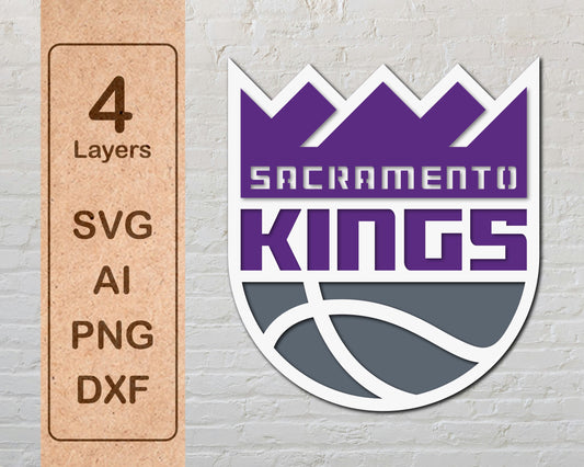 Sacramento Kings Multi Layer Laser Cut files svg dxf ai png